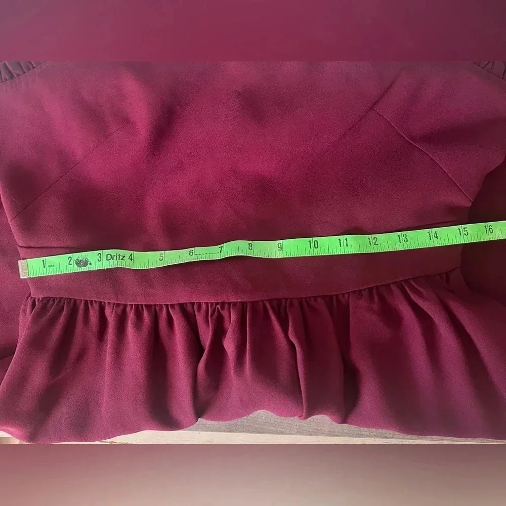 Kate Spade Burgundy Ruffle Fit And Flare Dress